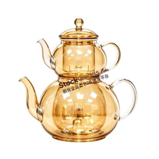 Premium Borosilicate Glass Teapot Set with Glass Lid, Glass Infuser & Glass Knob, Direct Fire Safe, 4 Colors Available